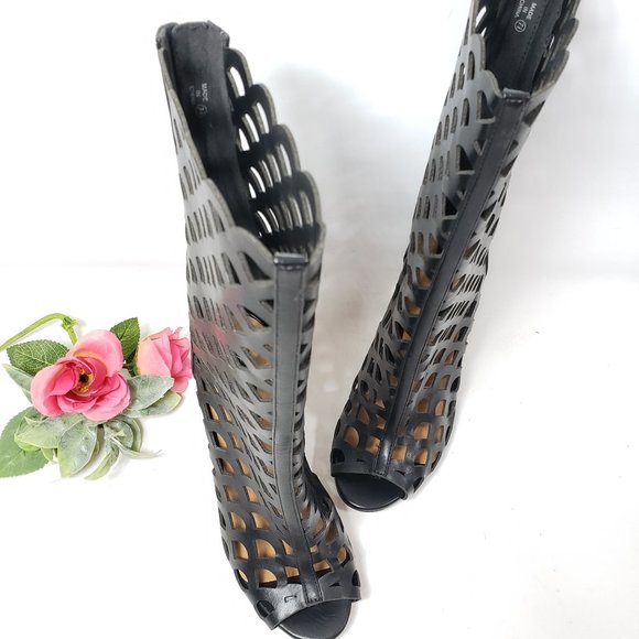 HeartSoul Lattice Cutout Boots New, 7.5 - Picture 10 of 16